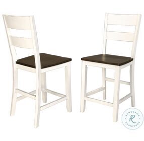 Mariposa Cocoa Chalk Ladderback Counter Height Chair Set of 2