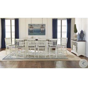 Mariposa Cocoa Chalk Extendable Rectangular Counter Height Dining Room Set