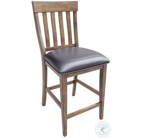 Mariposa Rustic Whiskey Slat Back Counter Height Chair Set of 2