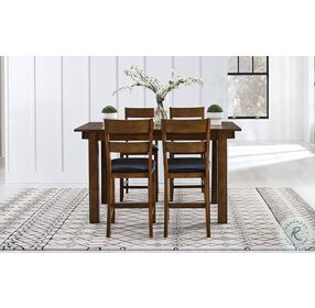 Mariposa Rustic Whiskey Leg Extendable Counter Height Dining Room Set