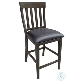 Mariposa Black Slat Back Upholstered Counter Chair Set of 2