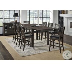 Mariposa Warm Gray 100" Extendable Rectangular Leg Gathering Dining Room Set