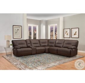 Spartacus Chocolate Power Reclining Sectional