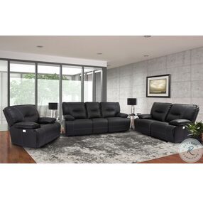 Spartacus Black Dual Power Reclining Living Room Set with Power Headrest