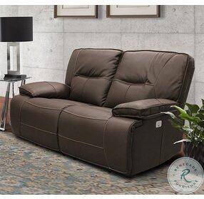 Spartacus Chocolate Dual Power Reclining Loveseat with Power Headrest