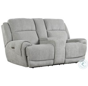 Spencer Tide Pebble Power Reclining Console Loveseat with Power Headrest