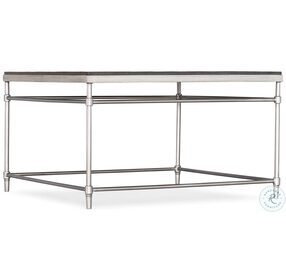 Saint Armand Black And Brushed Pewter Metal Square Cocktail Table