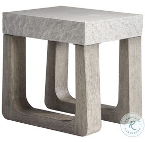 Bristol Sand Grey And Weathered Teak Outdoor Side Table