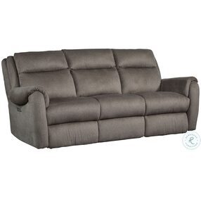 Euro Ringo Brindle Triple Power Reclining Sofa with Drop Down Tray Table