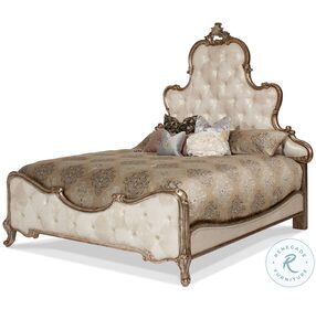 Platine de Royale Beige Upholstered Queen Panel Bed