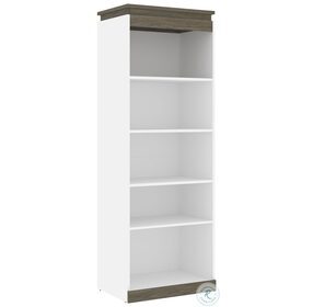 Orion White And Walnut Grey 30" Shelving Unit