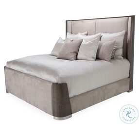 Roxbury Park Slate And Cement King Upholstered Dual Panel Bed