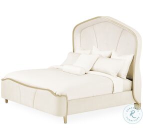 Malibu Crest Chardonnay And Doeskin King Upholstered Curved Panel Bed