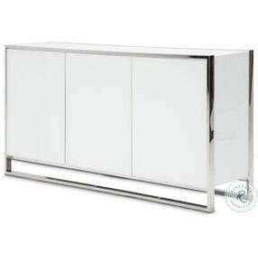 State St Satin And Glossy White Sideboard