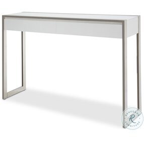 State St Glossy White Console Table