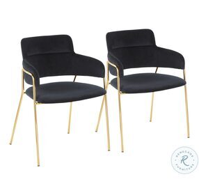 Napoli Black Velvet Chair Set Of 2