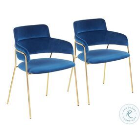 Napoli Blue Velvet Chair Set Of 2
