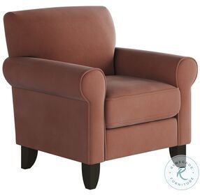Bella Rose Rosewood Rolled Arm Accent Chair