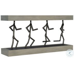 Theo Cerused Greige And Black Console Table