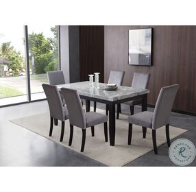Napoli Gray Marble And Black Dining Room Set