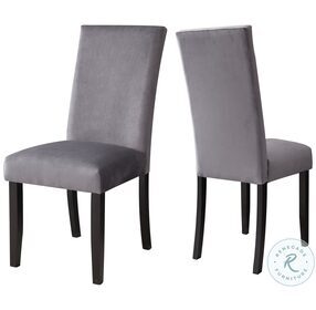 Napoli Gray Velvet Side Chair Set Of 2