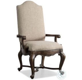 Rhapsody Rustic Walnut upholstered Arm Chair Set Of 2