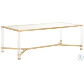 Nouveau Clear And Brushed Brass Dining Table