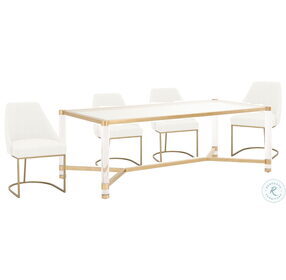 Nouveau Clear And Brushed Brass Dining Room Set