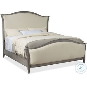 Ciao Bella Beige And Speckled Gray King upholstered Bed