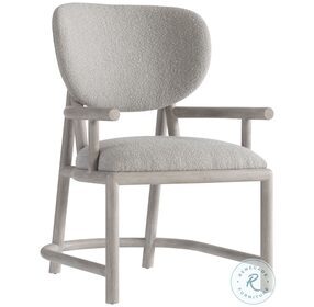 Trianon Gray Upholstered Oval Back Arm Chair