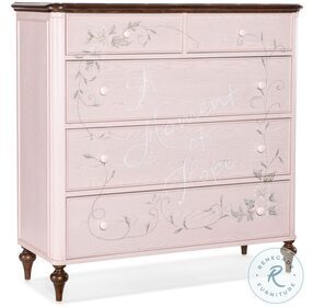 Moment Of Hope Pink And Brown 5 Drawer Chest