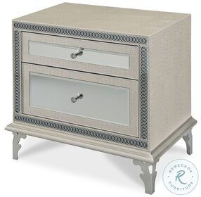 Hollywood Swank Crystal Croc Upholstered Nightstand