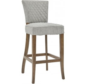 Quilted Gray and Brown Bar Stool Set of 2