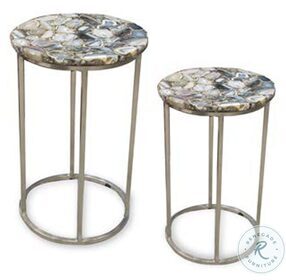 Onyx Agate Top And Chrome Nesting Table