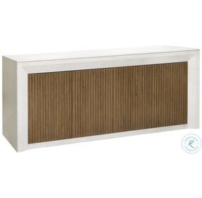 P301504 Antique White And Natural 4 Door Storage Console