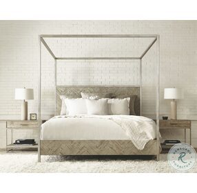 Highland Park Morel And Glazed Silver Milo Canopy Bedroom Set