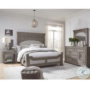 Kingsbury French Gray Upholstered Panel Bedroom Set