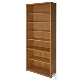 Contemporary Medium Oak 7 Shelves Bookcase