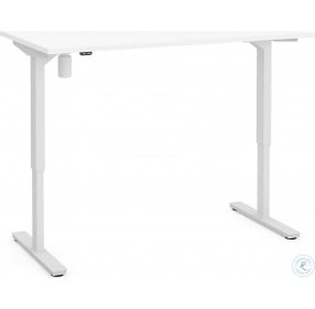 White 60" Electric Height Adjustable Desk