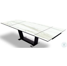 Oblique White And Gray Extendable Dining Table