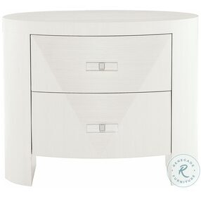 Axiom Linear White Oval Nightstand