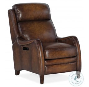 Stark Light Brown Leather Power Recliner With Power Headrest