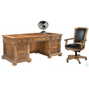 Brown Junior Executive Desk Home Office Set