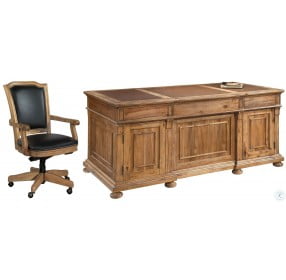 Brown Executive Desk Home Office Set
