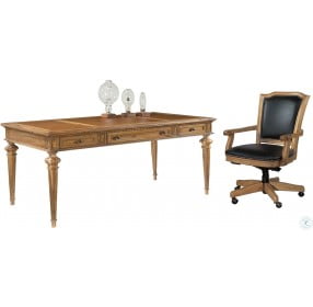 Brown Table Desk Home Office Set