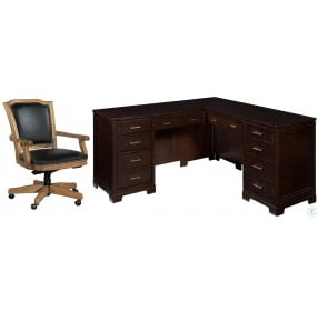 Mocha L-Desk Home Office Set