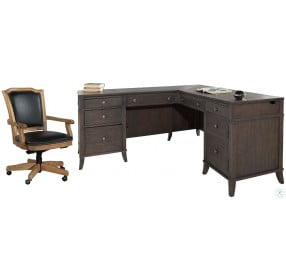 Urban Gray Executive L-Desk Home Office Set