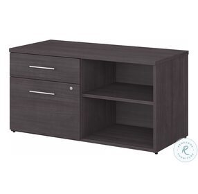 Office 500 Storm Gray Low Storage Cabinet With Drawers And Shelves