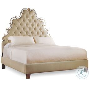 Sanctuary Beige And Deep Rich Gold King Tufted Bed