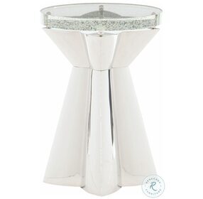 Anika Silver And Clear Round Chairside Table
